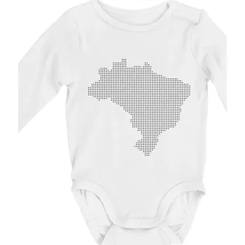 Mapa Brazílie body - Body kojenecké s dlouhým rukávem - Dlouhý r. 3-6 měs ( Bílá )