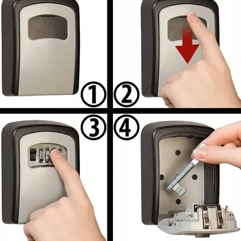 Trezor Schránka na klíče, ZESÍLENÁ ABS 93mm x 113mm x 40 mm, KÓDOVÝ ZÁMEK CN-856