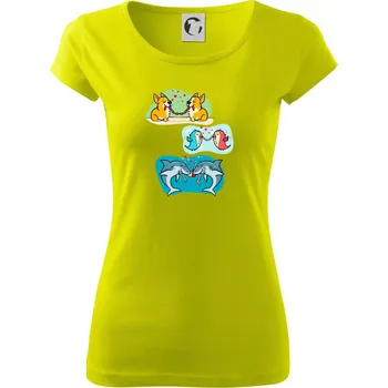 Projev lásky zvířata - Dámské triko Pure - XL ( Limetková )