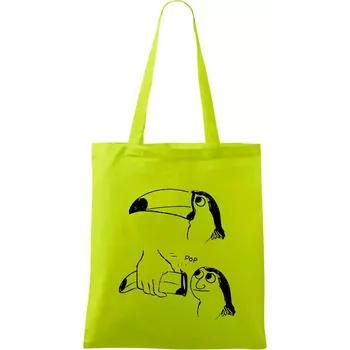 Proměna tukana - Taška bavlněná - 42 x 38 cm ( Limetková )