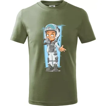 Vesmírný voják oranžový - Tričko dětské bavlněné - 158 cm/12 let ( Khaki )