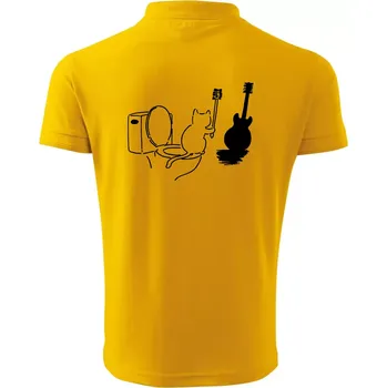 Pánská košile Kočka a kytara WC - Polokošile pánská Pique Polo 203 - 4XL ( Žlutá )