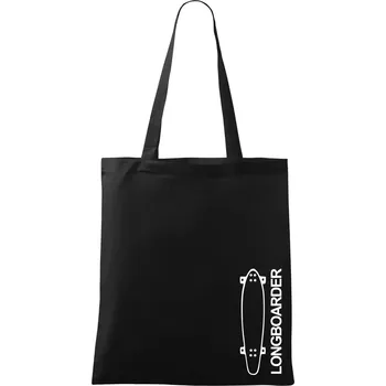 Nákupní taška Longboard na výšku - Taška bavlněná - 42 x 38 cm ( Černá )