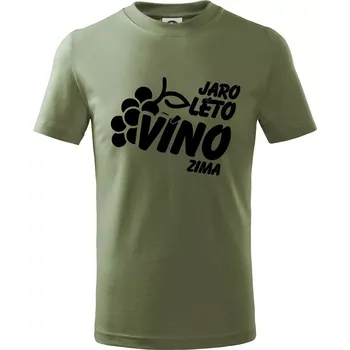 Dětská móda Jaro, léto, víno, zima - Tričko dětské bavlněné - 158 cm/12 let ( Khaki )