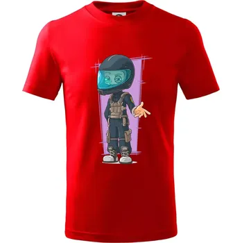 Vesmírný voják fialový - Tričko dětské bavlněné - 98 cm / 2 roky ( Červená )