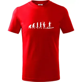 Evoluce paddleboard muž - Tričko dětské bavlněné - 98 cm / 2 roky ( Červená )