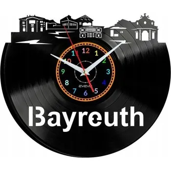 Hodiny BAYREUTH NÁSTĚNNÉ HODINY DEKORATIVNÍ MODERNÍ VINYLOVÁ DESKA VINYL JAKO DÁREK