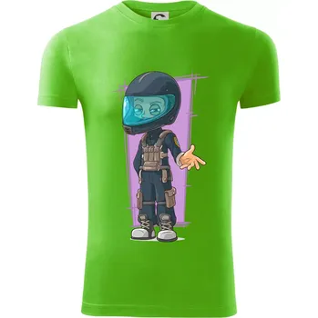 Pánské oblečení Vesmírný voják fialový - Viper FIT - Pánské zůžené tričko - 2XL ( Apple Green )