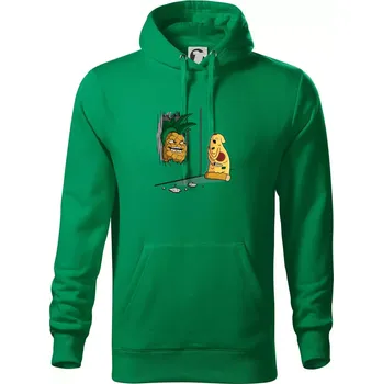 Pánská mikina Pizza hawai - Mikina pánská Cape s kapucí - 5XL ( Středně zelená )