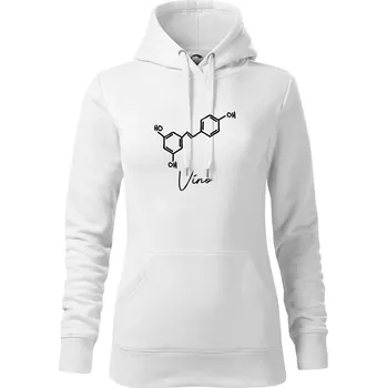Dámská mikina Barová chemie - víno - Mikina dámská Cape s kapucí - S ( Bílá )