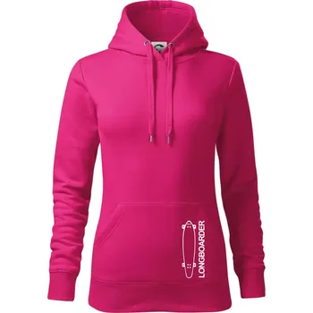 Dámská mikina Longboard na výšku - Mikina dámská Cape s kapucí - XS ( Purpurová )