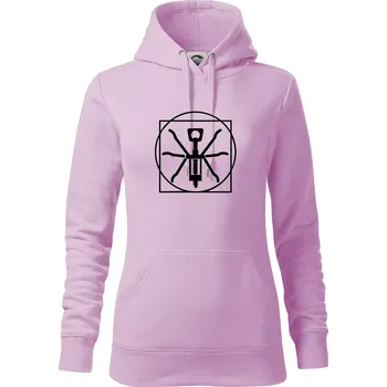 Dámská mikina Vitruviánský otvírák - Mikina dámská Cape s kapucí - S ( Orchid )