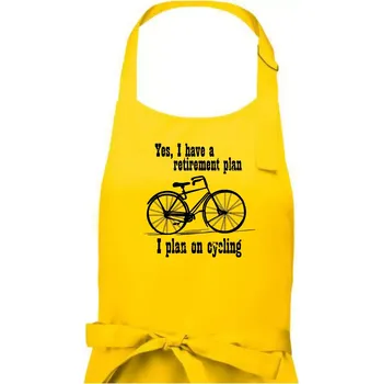 Kuchyňská zástěra Staré kolo - Yes, I have a retirement plan, I plan on cycling - Pánská zástěra na vaření - Univerzální velikost ( Žlutá )
