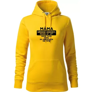 Dámská mikina Máma - úřední hodiny - Mikina dámská Cape s kapucí - 2XL ( Žlutá )