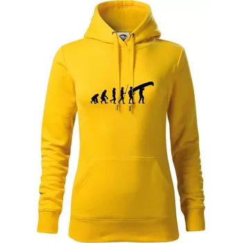 Dámská mikina Evoluce kanoe nad hlavou - Mikina dámská Cape s kapucí - L ( Žlutá )