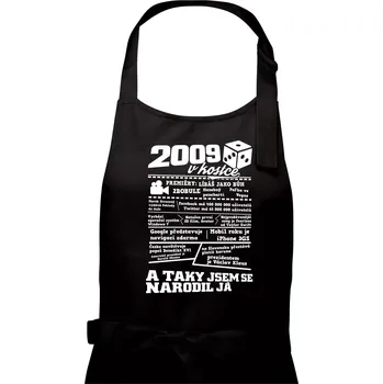 Kuchyňská zástěra 2009 v Kostce - Pánská zástěra na vaření - Univerzální velikost ( Černá )