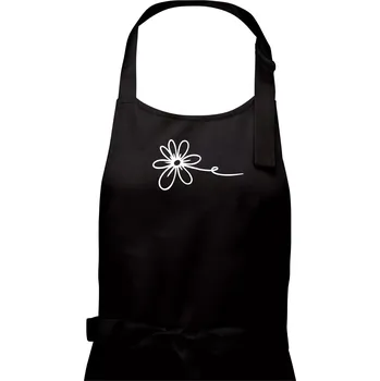 Kuchyňská zástěra Kopretina - Pánská zástěra na vaření - Univerzální velikost ( Černá )