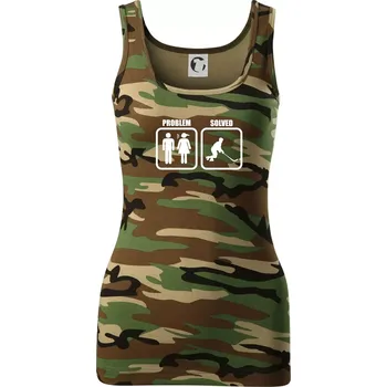 Dámské tričko Problém hokejista - Dámské Maskáčové tílko - XS ( Hnědý maskáč )