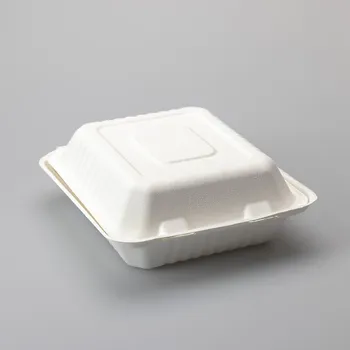 Jednorázové nádobí Menubox bílý, 100% kompostovatelný- 1D- 215x200x80mm, Třtina- 100ks Koupit: 1 ks