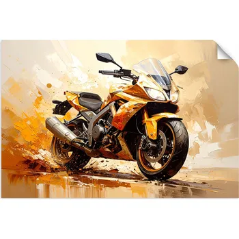 Obraz Motocykl Závodní Sportovní SAMOLEPKA NA STĚNU do OBÝVÁKU KANCELÁŘE 60x40