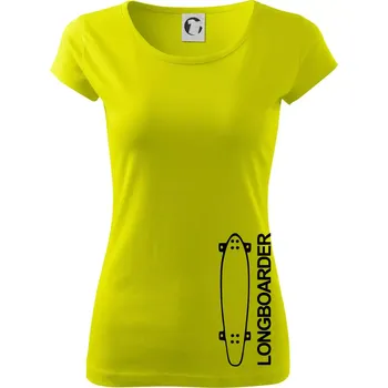 Dámské tričko Longboard na výšku - Dámské triko Pure - L ( Limetková )