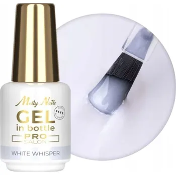 Lak na nehty Gel na nehty v lahvičce s štětcem MOLLYNAILS Pro Salon 15 g White