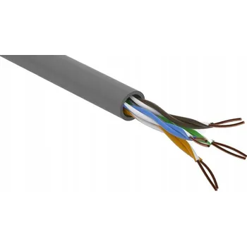 Síťový kabel Počítačový kabel UTP 5e drát šedý ZAMEL