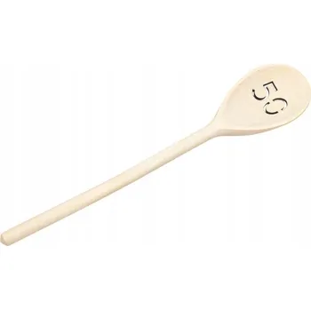 Příbor Švédská dřevěná kuchyňská lžíce SADA 50 kusů jako dárek k narozeninám, buková, 30 cm