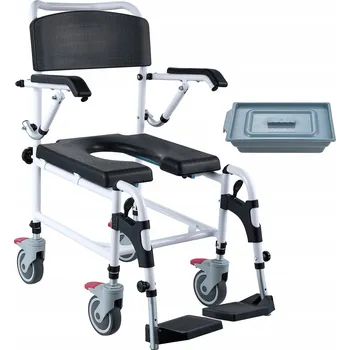 Lékařský nábytek Toaletní židle SucceBuy s uzamykatelným otvorem, hliníková