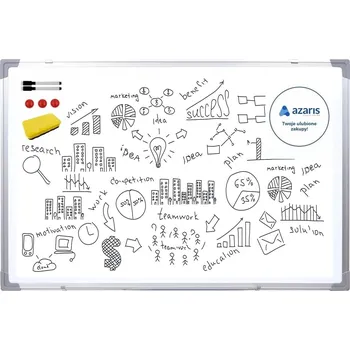 Kancelářský nábytek VELKÁ BÍLÁ MAGNETICKÁ TABULE 60x45 POPISOVATELNÁ ZA SUCHA FIXY HOUBIČKA