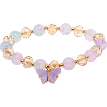 Náramek Náramek korálkový s motýlkem fialový 2002795-2