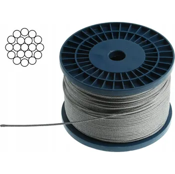 Lany OCELOVÉ POZINKOVANÉ LANKO 1,5 mm x 200 m, ZAPLETENÉ LANO 1 x 19, CÍVKA