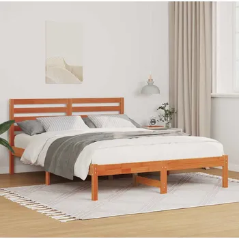 Postel vidaXL Rám postele Voskově hnědá 140 x 190 cm Masivní borové dřevo [872298]