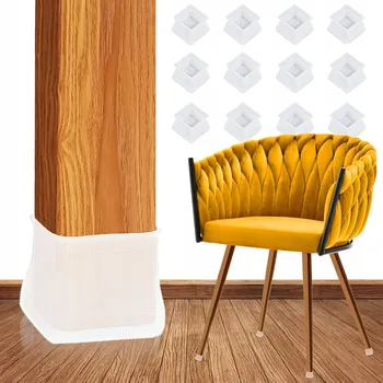 Podložka pod nábytek Návleky na nohy židlí 16 ks 40 x 40 mm bílé