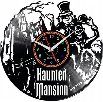 Hodiny HAUNTED MANSION NÁSTĚNNÉ HODINY DEKORATIVNÍ MODERNÍ VINYLOVÁ DESKA VINYL N