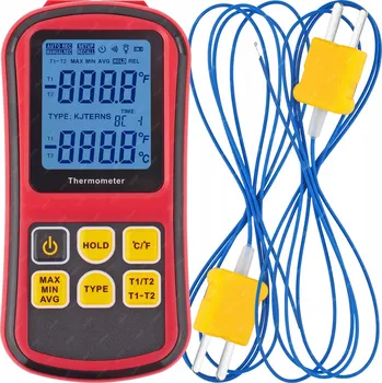 Domácí teploměr DIGITÁLNÍ TEPLOMĚR DVOJITÝ MĚŘIČ TEPLOTY GM1312 + DVA TERMOPÁRY TYPU K