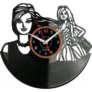 Hodiny HEZKÉ DÍVČÍ HODINY NÁSTĚNNÉ DEKORATIVNÍ MODERNÍ VINYLOVÁ DESKA