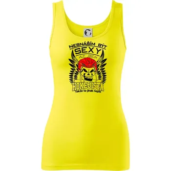 Dámské tričko Nesnáším být sexy - Hokejista - Dámské tílko - M ( Citrónová )