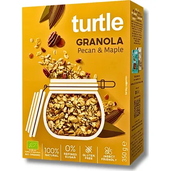 Turtle | Bio granola s pekanovými ořechy bez lepku bez lepku, bio, vysoký obsah vlákniny a bílkovin - 350 g
