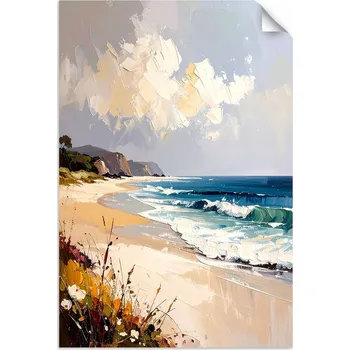Obraz NÁLEPKA PLAKÁT do LOŽNICE OBÝVACÍHO POKOJE Moře Pláž Mořská krajina 30x45