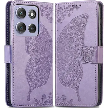 Pouzdro na mobilní telefon Flipové pouzdro Erbord pro Motorola Moto G86 Power fialové