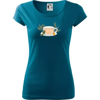Šálek čaje - Dámské triko Pure - L ( Petrolejová )