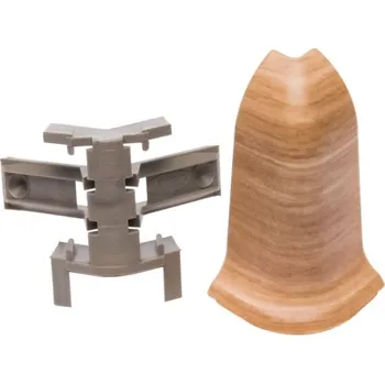 Podlahová lišta Vnější roh Cezar PVC 22 x 59 mm, délka 1 cm, Dub Sonoma Tmavý (237)