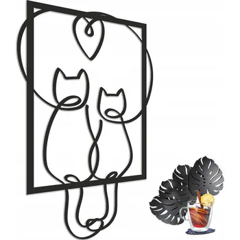 Obraz Obrazy na stěnu, prolamované panely Kočky, dekorace do obýváku nebo ložnice 58x99