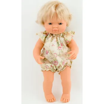 Doplněk pro panenku Kombinéza pro panenku Miniland 38 cm, krémové růžičky