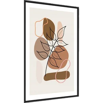 Obraz Plakát v rámu Styl BOHO Malované listy 3D 50x70