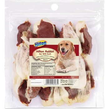 Pamlsek pro psa Hilton Králičí Ucho s Kousky Kachny Psí Pamlsek 500g