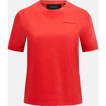 Dámské tričko TRIČKO PEAK PERFORMANCE W ORIGINAL SMALL LOGO TEE BRILLIANT RED/BLACK/
