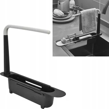 Odkapávač na nádobí SKLÁDACÍ KOŠÍK ŠEDÝ ODKAPÁVAČ PLASTOVÝ DO DŘEZU