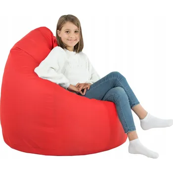 Křeslo ČERVENÝ VAK XL Z EKOKŮŽE TABURET KŘESLO